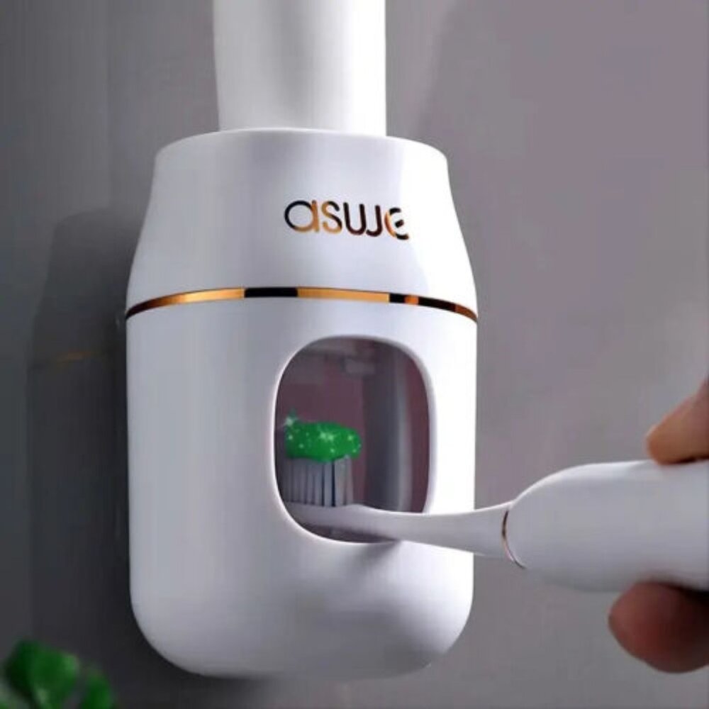 Toothpaste Squeezer & Storage wall mount Automatic Toothpaste Refills Made Easy